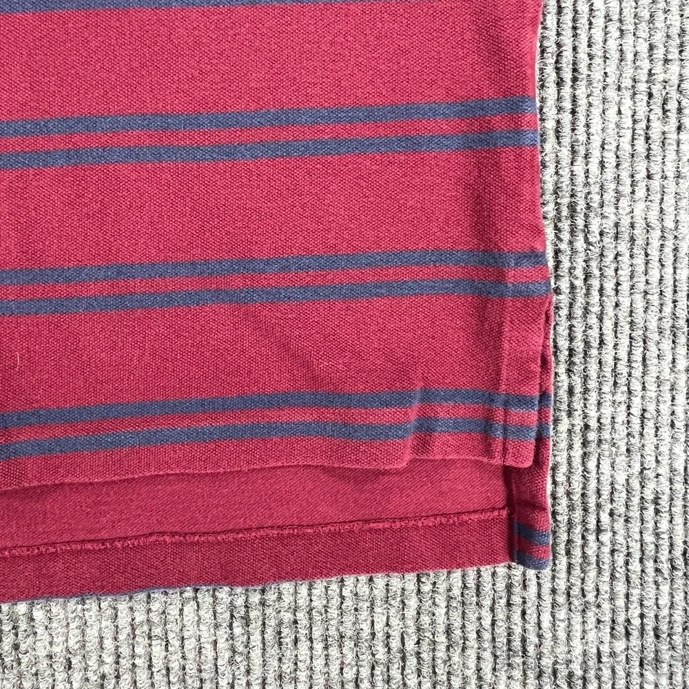 Polo Ralph Lauren Mens Shirt Large Red Striped Short Sleeve Golf Casual Comfort
